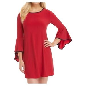 NWT MSK ElegantRed Dress with 3/4 Bell Sleeves Women’s Size 3X